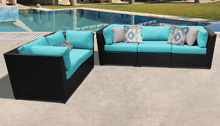 Bermuda 5 Piece Outdoor Wicker Patio Furniture Set 05a - Design Furnishings