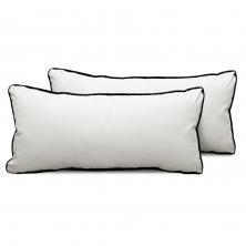 kathy ireland Homes & Gardens Snow Outdoor Throw Pillow Rectangle Set of 2 - Design Furnishings